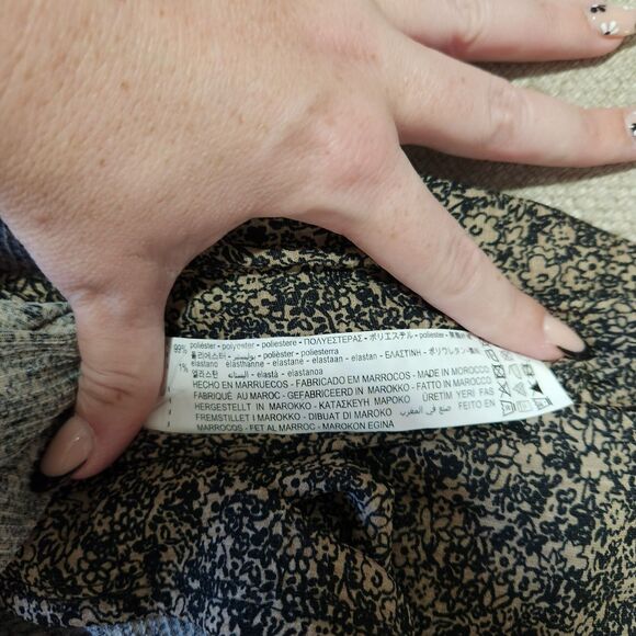 Zara Geometric Long Sleeve Fall Dress SZ M Microfloral Fairygrunge Whimsygoth - Picture 5 of 5